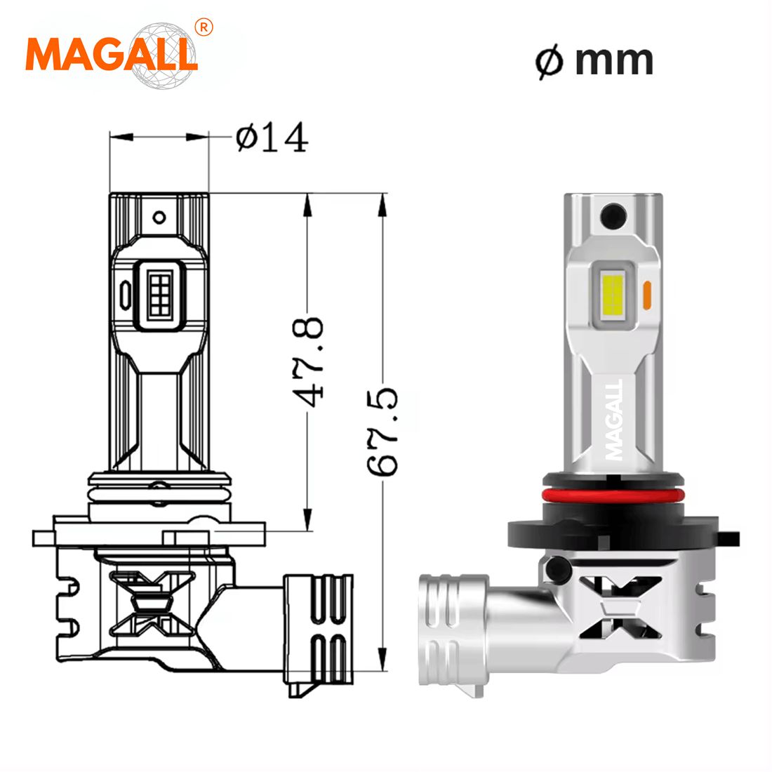 Żarówka LED MAGALL zapewnia równomierne oświetlenie drogi bez oślepiania innych kierowców.
